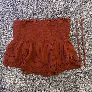 american eagle burnt orange blouse with straps